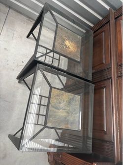 Stone and glass side tables. Fantastic condition.