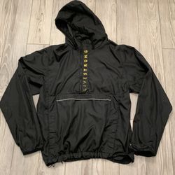 Nike Jacket Mens Size Medium Grey Windbreaker Livestrong Cycling Pockets Vented