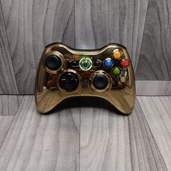 Starwars C-3PO Gold Chrome Xbox 360 Controller Tested Great Condition 