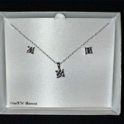 Diamond Earrings And Necklace 