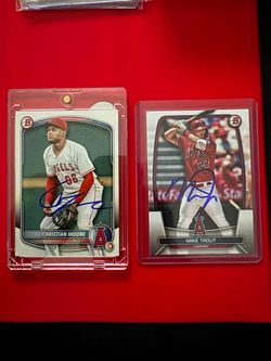 Cristian Moore and Mike Trout autograph