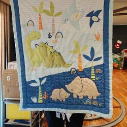 Crib bed sheet set dinosaur