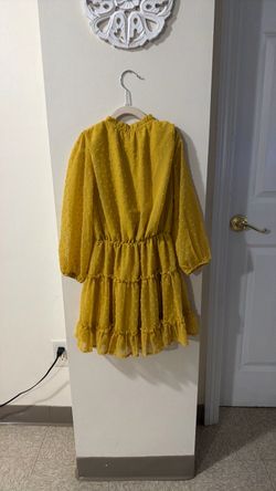 Mustard Yellow Tiered Mini Dress for Girls