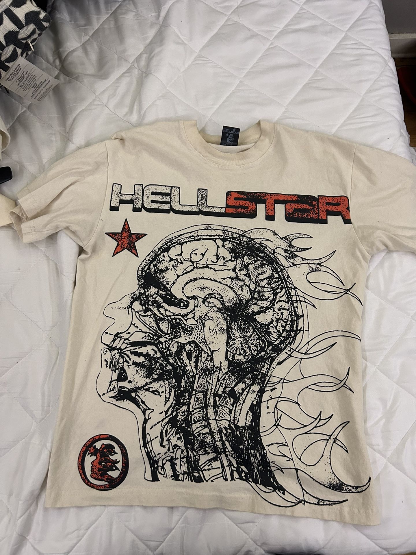 hellstar records cream shirt