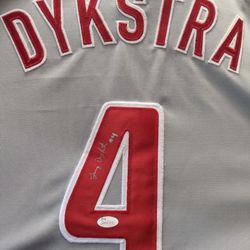 Lenny Dykstra Signed Custom Phillies Jersey w/JSA Authentication Baseball Autograph