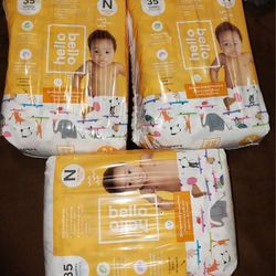 Newborn  Hello Bello Diapers 3 Packs Of 35ct