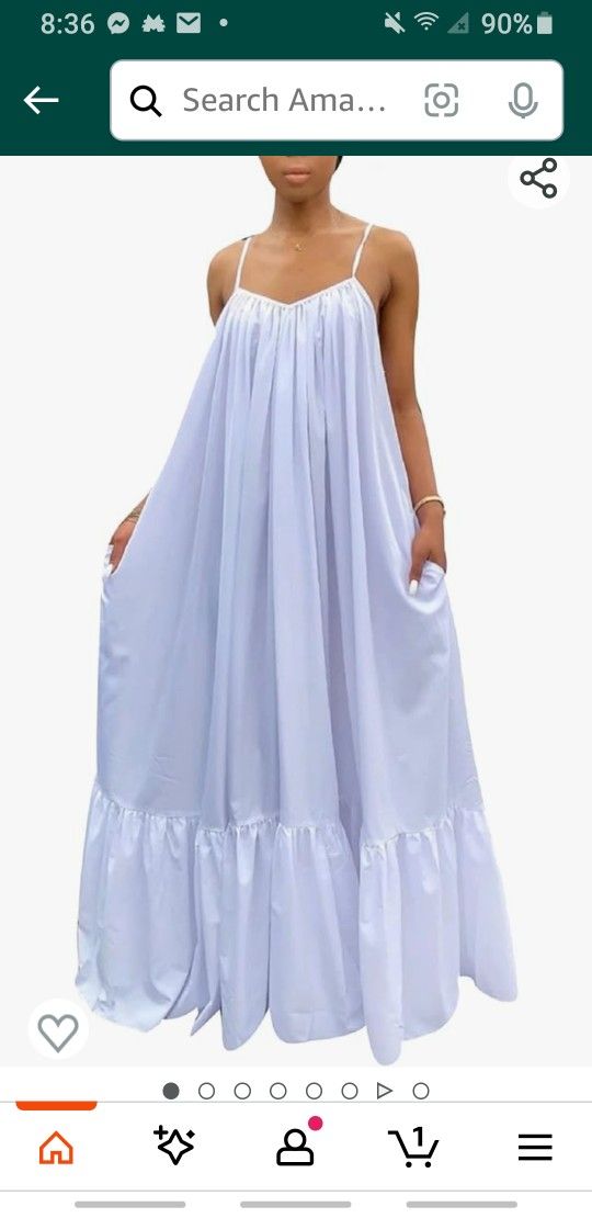 Women's Sexy Spaghetti Strap Sleeveless Ruched Ruffle Hem Bandage Oversized Beach Loose Long Maxi Swing Dress