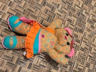 Vintage 2005 Floral Fabric Stuffed Bear Plush Toy