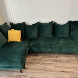Emerald Green L Shaped Sofa
