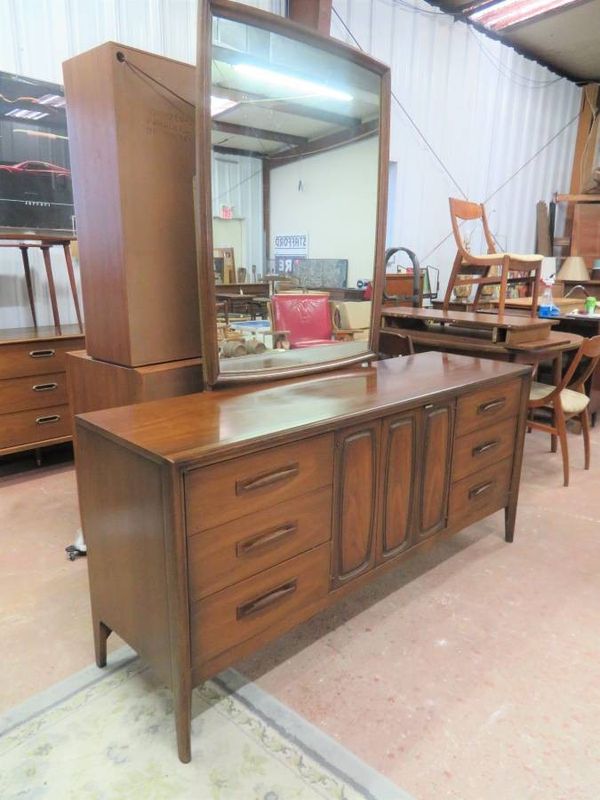 Mid Century Broyhill Emphasis Line Triple Dresser Lowboy For In Mid Century Broyhill Emphasis Line Triple Dresser Lowboy