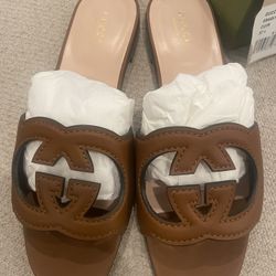 Gucci Leather Slides - New In Box 