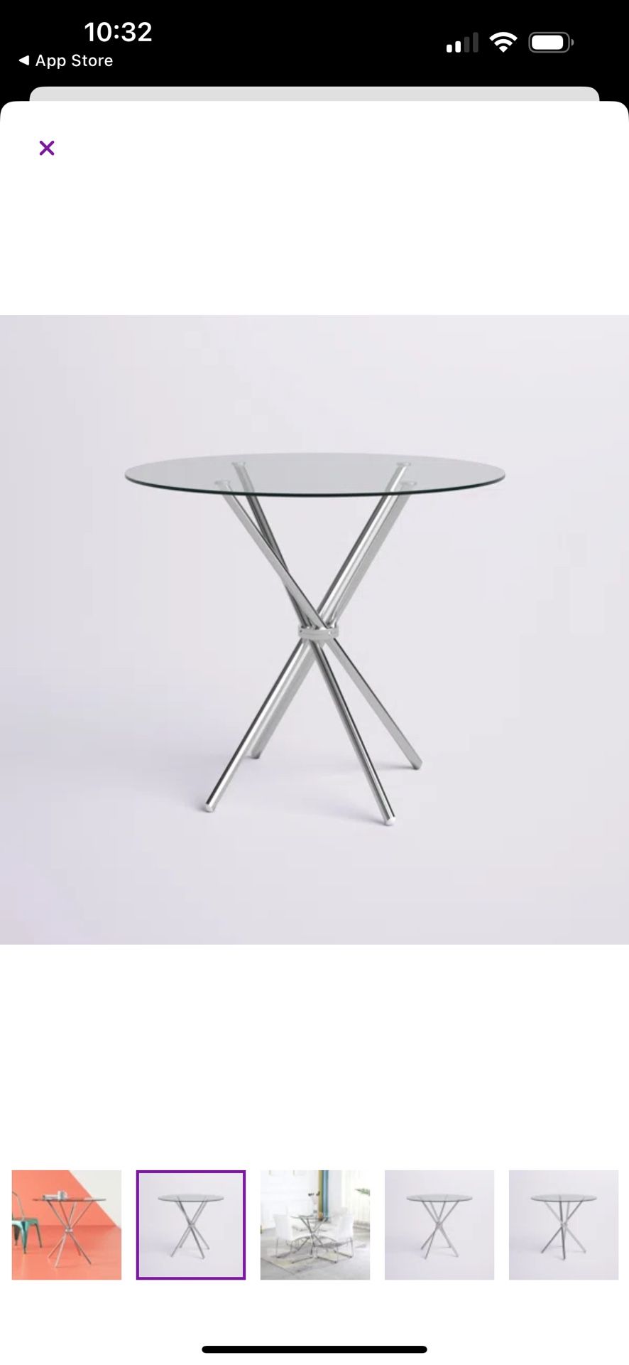 Modern Round Glass Dining Table – Chrome Base