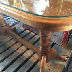 Claw Foot Oval Double Pedestal Sofa/Console Table