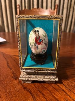 Hand Painted Japanese Egg in Case