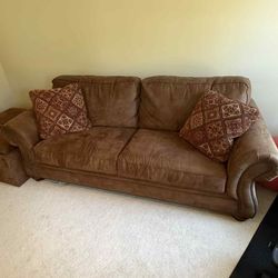 Brown Suede Sleeper Sofa