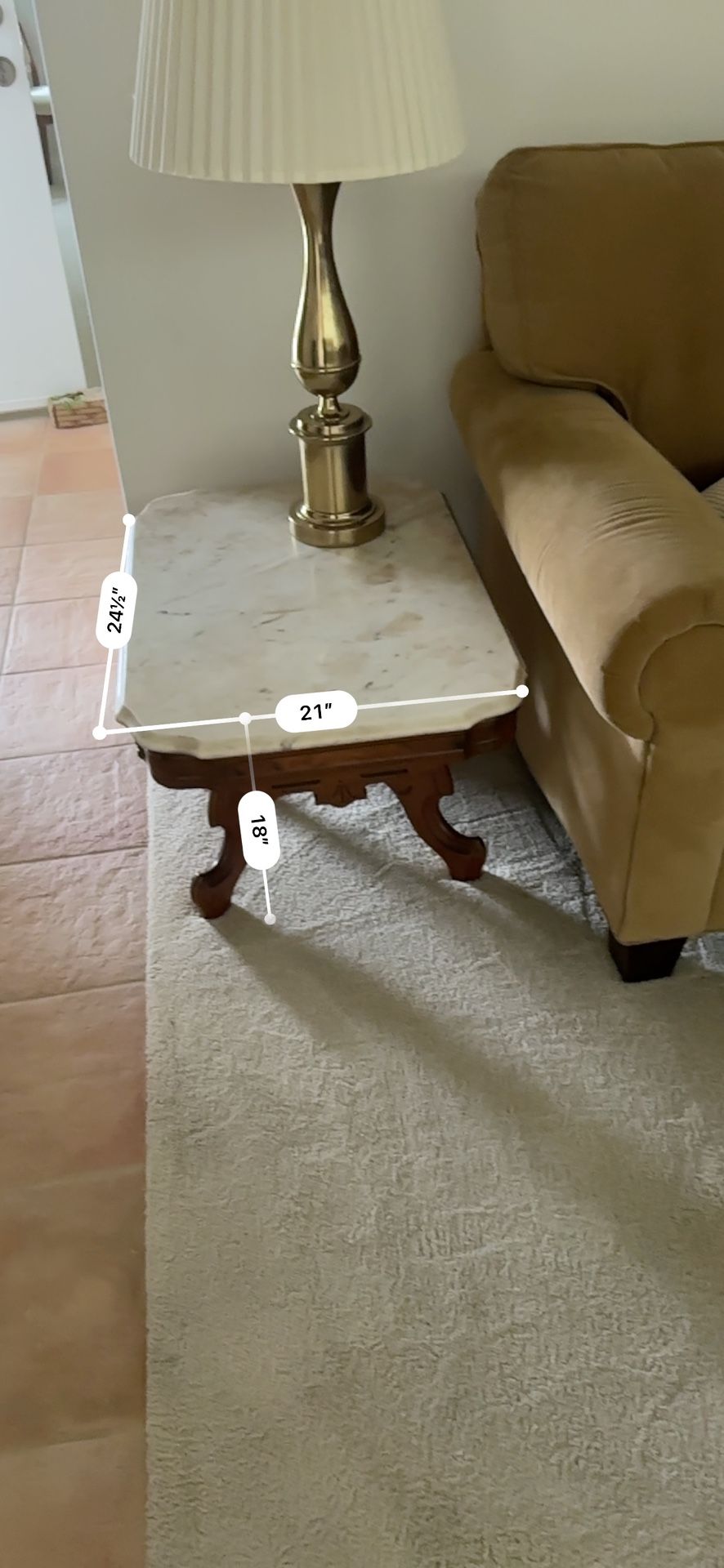 3 Marble Coffee Tables Antique carved Wood