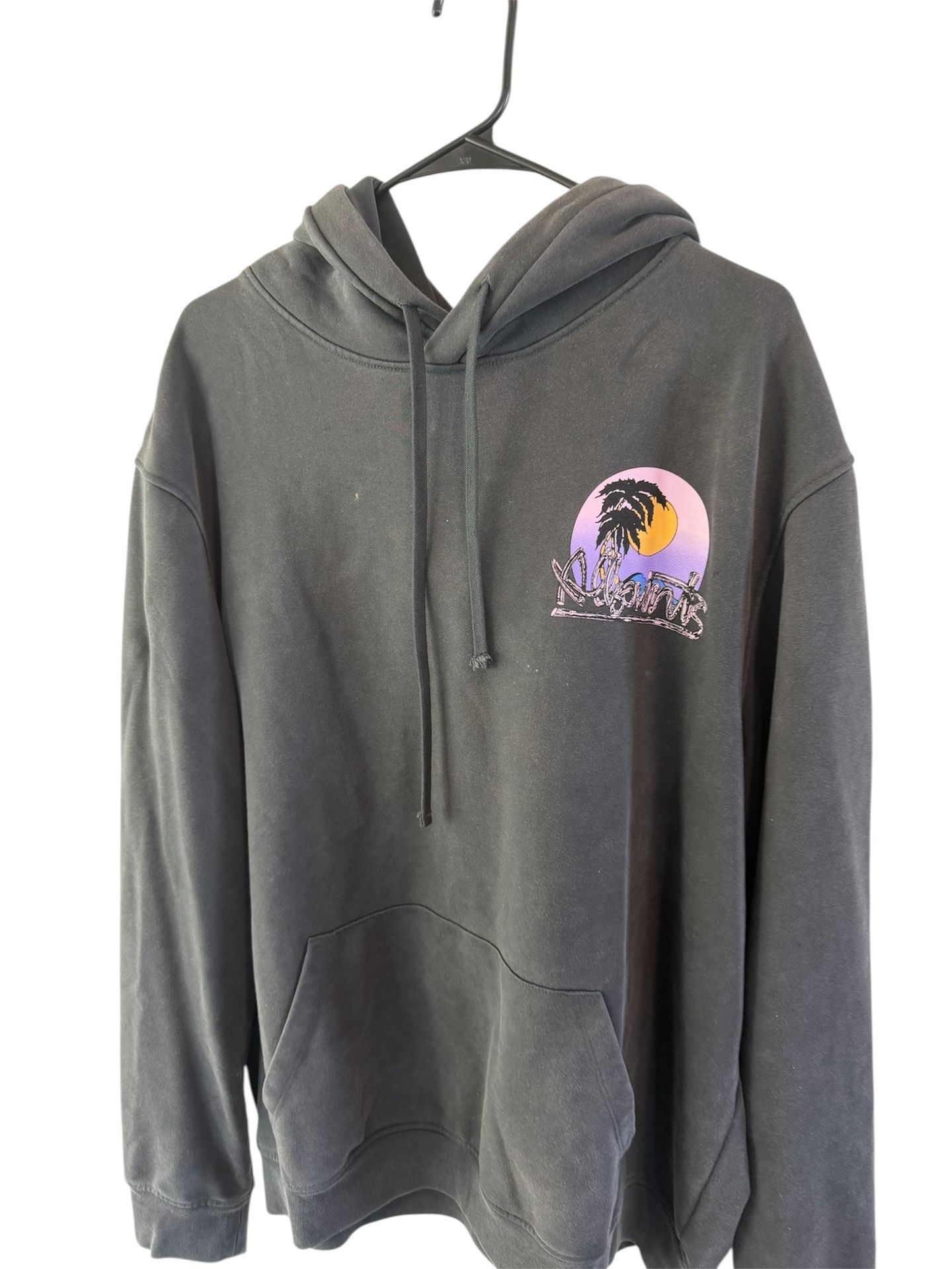 AllSaints oversized grey and pink hoodie