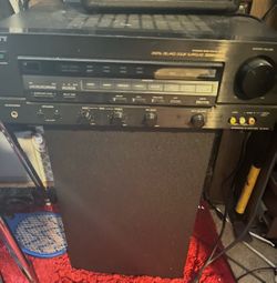 Sony receiver with remote control and Bose subwoofer with Utech speakers