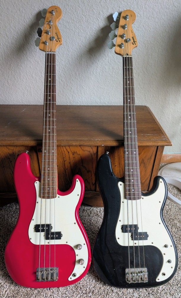 2-Fender Squire P Bass
