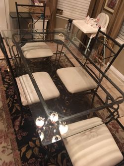 Iron Dining Table with 4 chairs