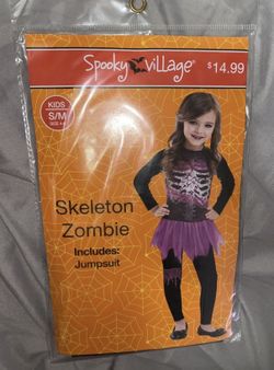 Purple Girls Skeleton Zombie Jumpsuit Small 