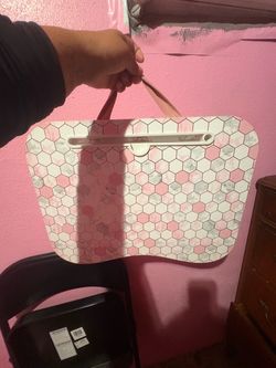 Lap Desk with Pink Hexagon Pattern