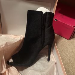 Black Velvet Booties