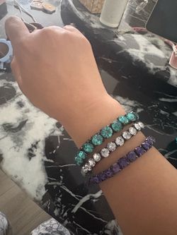 Sparkling Crystal Rhinestone Tennis Bracelet Set (3 Pieces)