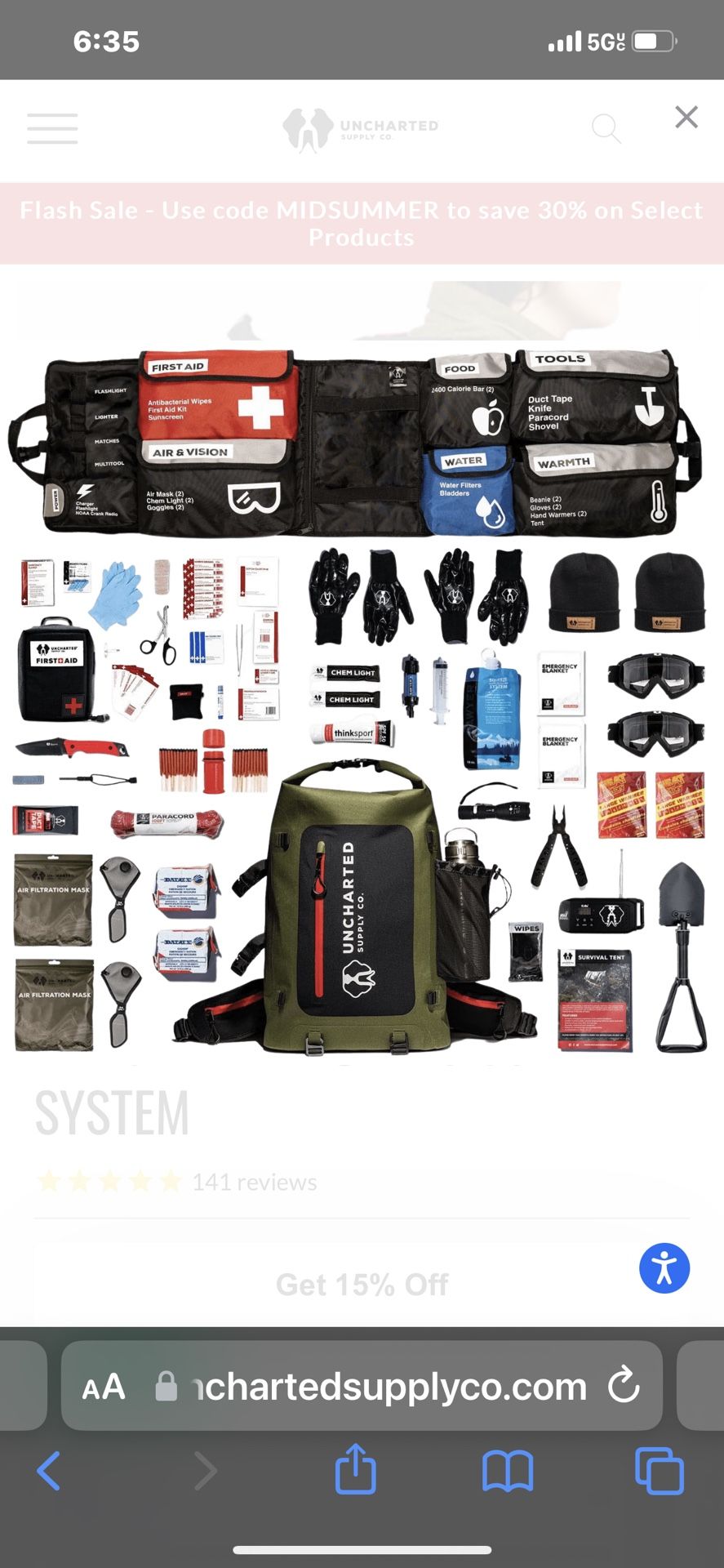 Uncharted supply company, survival backpack