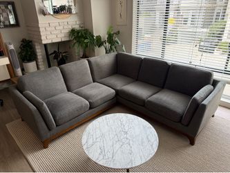 Article Ceni Corner Sectional Sofa - Pyrite Gray / Mid-Century Modern