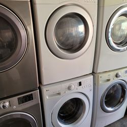 LG Front Load Washer And Stackable Gas Dryer Set 