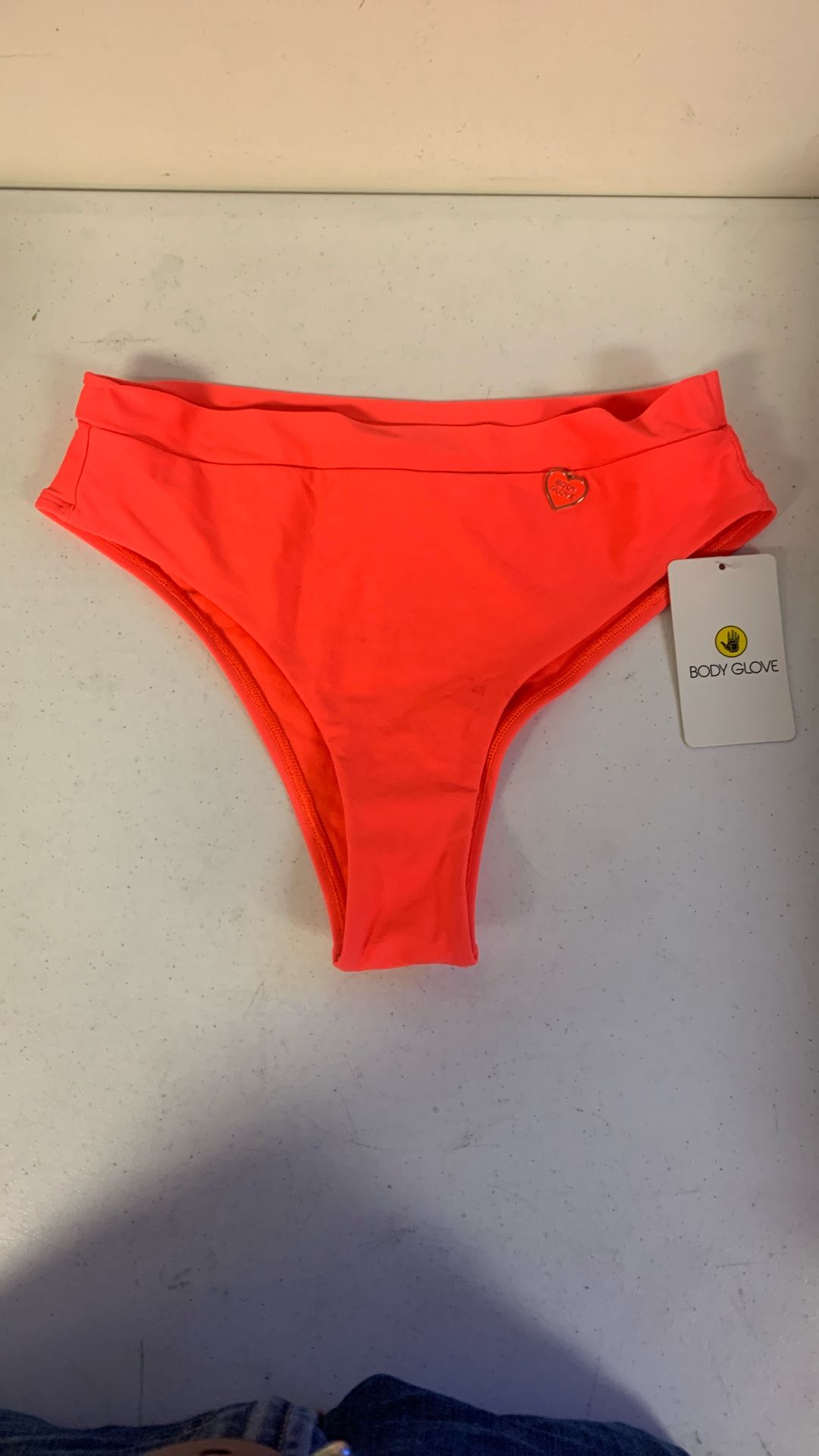 Body Glove Women’s Standard Smoothies Marlee High Waist Solid Bikini Bottom Swimsuit. Sz S. Sunset.                         Ez