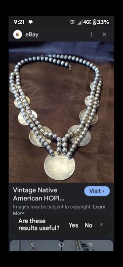 30” Native American Hopi Necklace squash, blossom