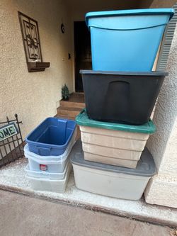 Lot of Plastic Storage Totes (Rubbermaid, Mainstays, and Sterilite)