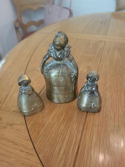Vintage Brass Dutch Milk Maiden/ Lady Bell