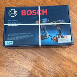 BOSCH GXL18V-239B25 CORE18V 2-Tool Power Tool Combo Kit with Soft Case 