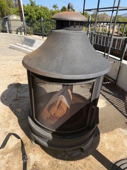 Outdoor Metal Chiminea Wood Burning Fire Pit