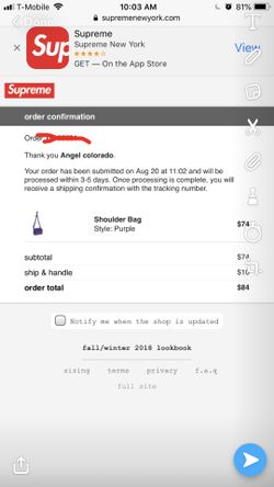 Supreme shoulder bag fw18