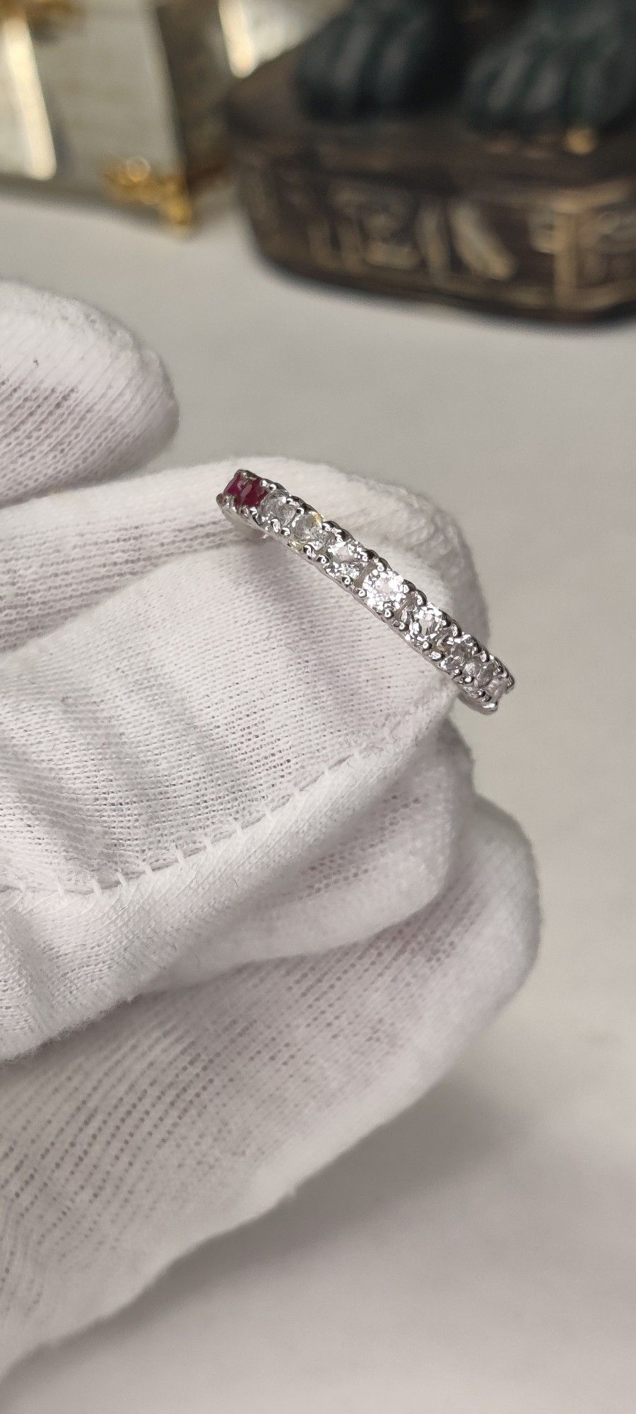 Unique Ruby & topaz Ring