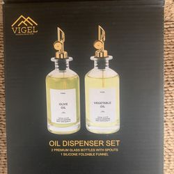 Premium Oil Dispenser Set + Labels + Funnel
