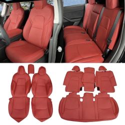 Tesla model Y Custom Red Seat Covers