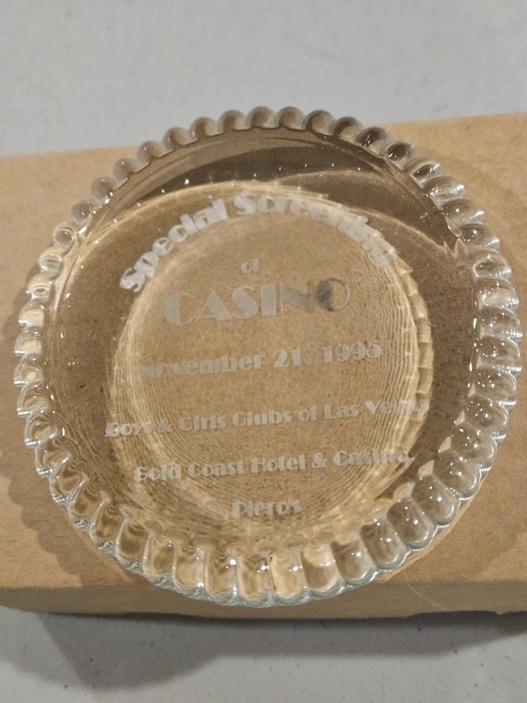 Glass Paperweight Commemorating the Special Screening of "Casino" in December 1995
