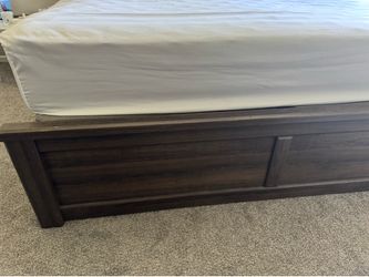 King Size Bed Frame - Dark Walnut