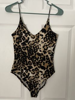 Gaze Top Cheetah Print Body Suit Size Xs 
