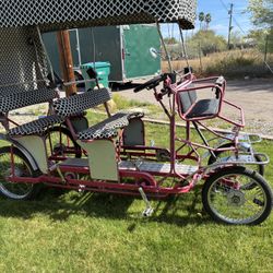 Surrey DOUBLE BENCH CLASSIC Quadricycle Four Wheel 4 Pedalers Peda