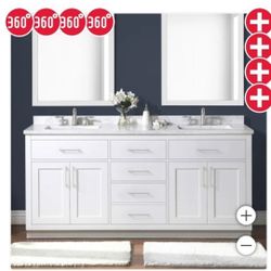 OVE Decors 72" Alonso Bath Vanity in White $1,200