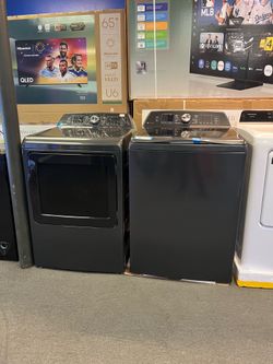 GE PROFILE BLACK WASHER AND DRYER