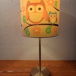 Cute Table Lamp With Owl Light Shade Cover 