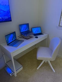 White Desk & Chair Set