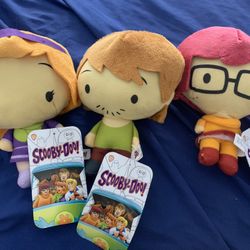 DAPHNE, Velma & SHAGGY LOT OF 3 Scooby Doo 7” Chibi Plush by Toy Factory 